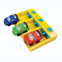 Plastic Car Toys 3 Small Cars with Launcher for Kids Pretend Play